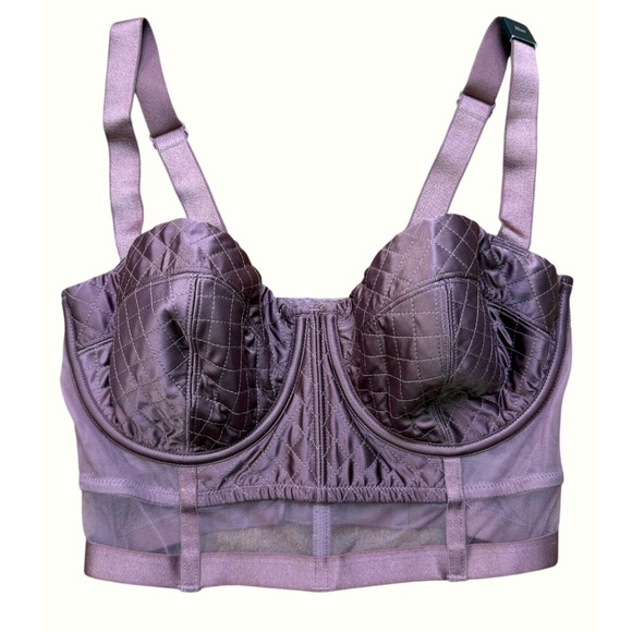 Victoria's Secret Other - Victoria's Secret Very Sexy Quilted Balconet Bra Women 32DD Purple‎ Mesh Bustier